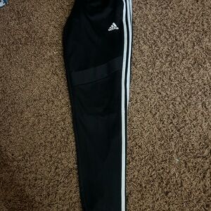 Adidas Black Joggers with White Stripes